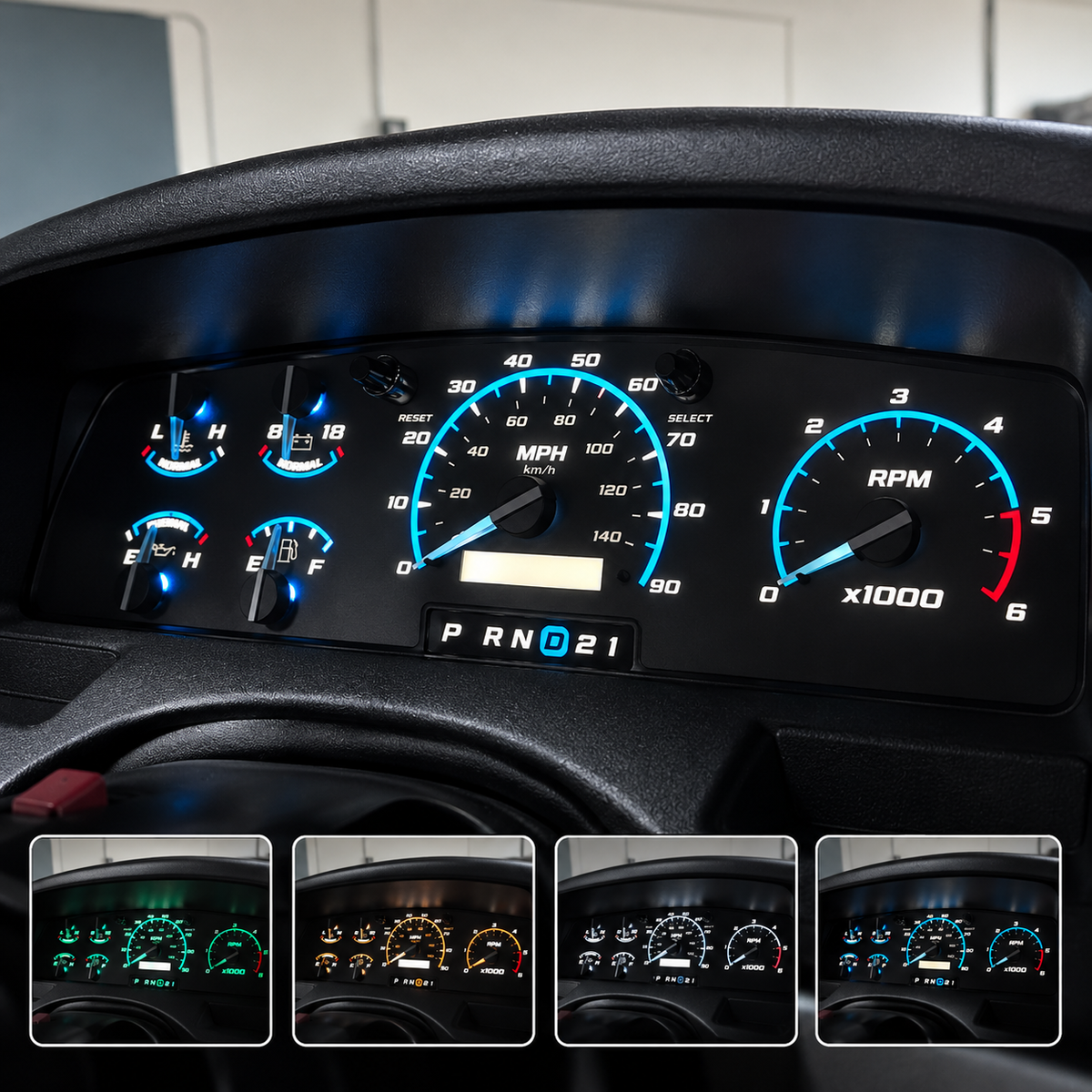 92-96 Cluster Faceplate Kit - Gas - F-Series