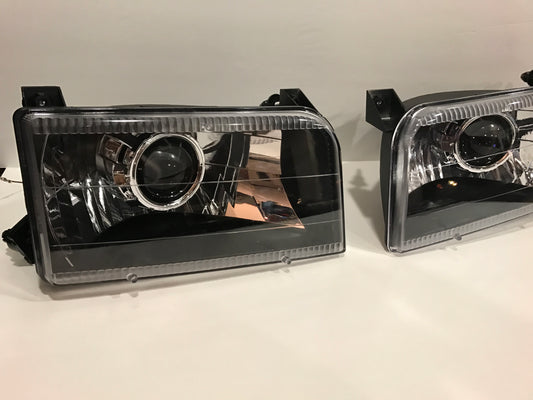 92-97 Ford OBS 3 piece retrofit Black/Chrome - HID Projector